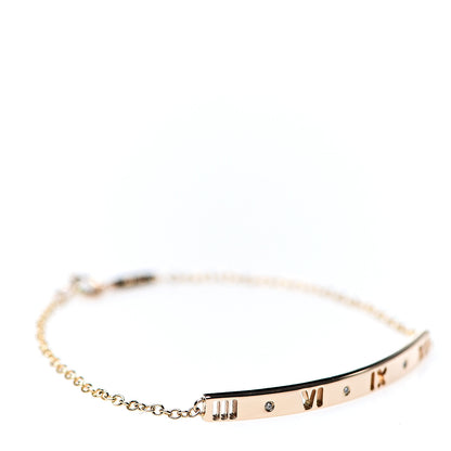 Tiffany 18K Rose Gold Diamond Atlas Bar Pierced Bracelet 1 of 5