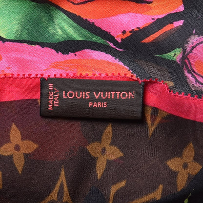 Louis Vuitton Silk Monogram Roses Scarf Marron 4 of 4