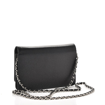 Chanel Caviar Timeless CC Wallet On Chain WOC Black 3 of 12
