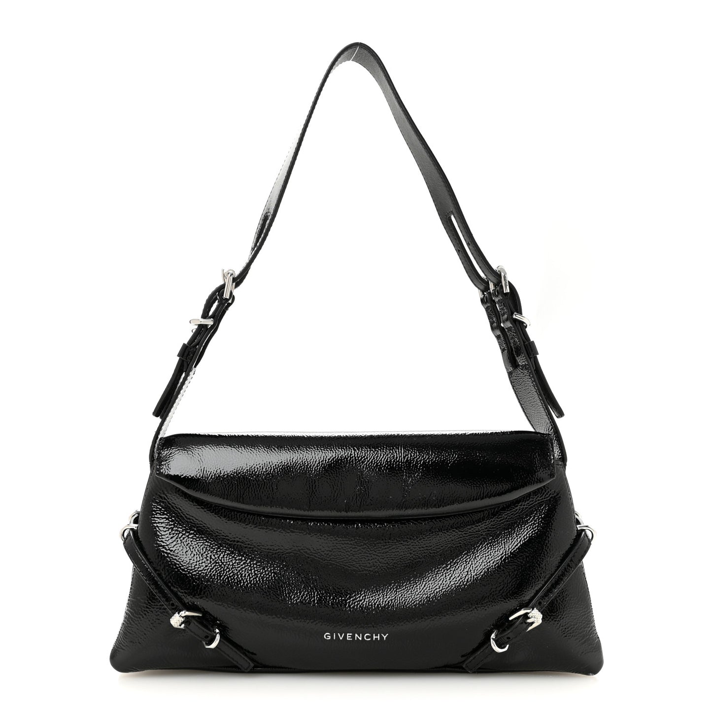 Patent Calfskin Small P'tit Voyou Shoulder Bag Black