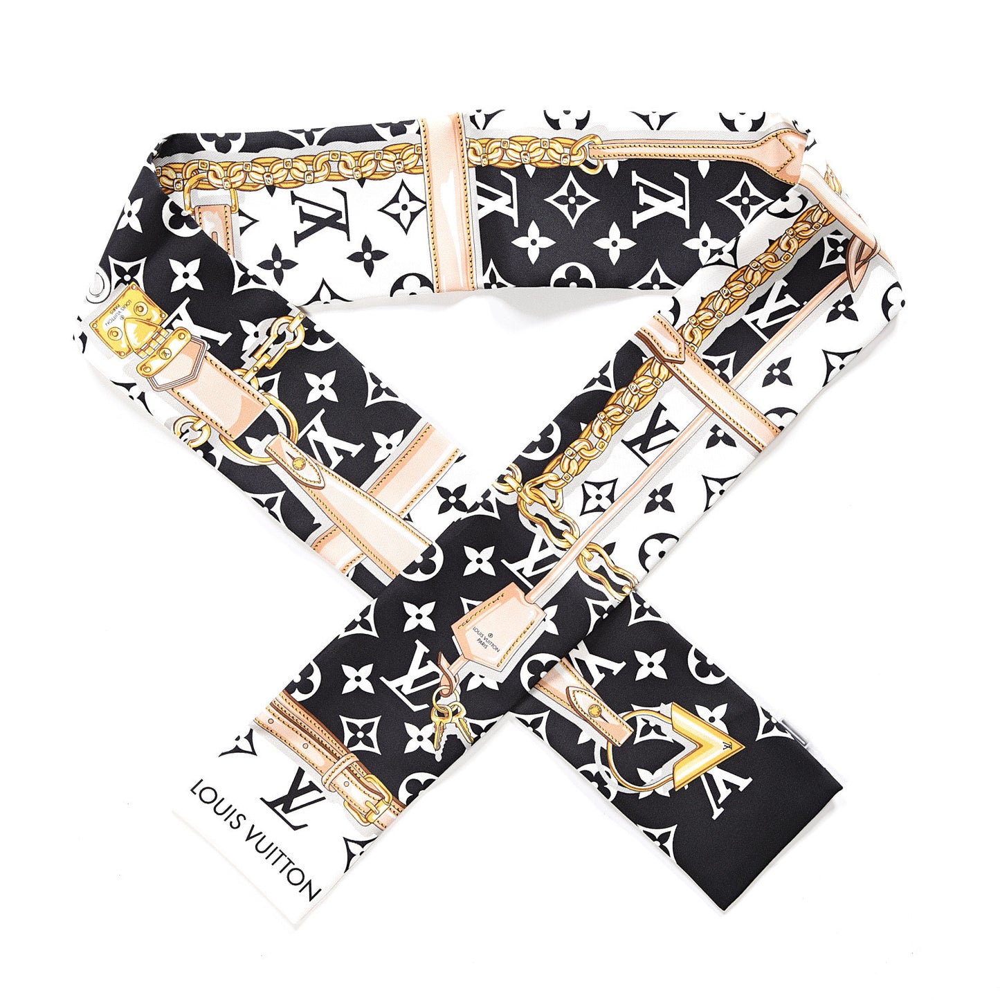 Silk Monogram Confidential Bandeau Black