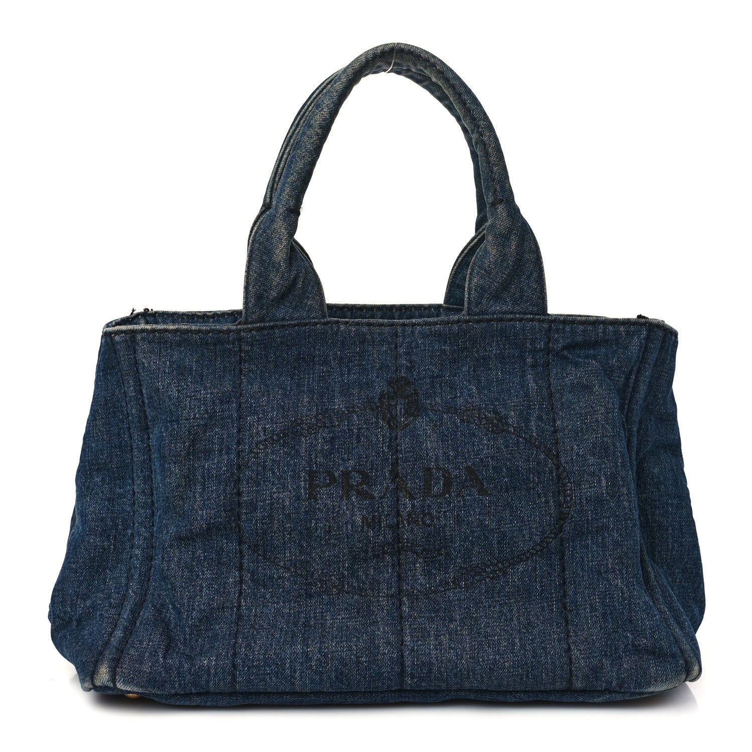 Prada Denim Logo Tote Bleu 1 of 8