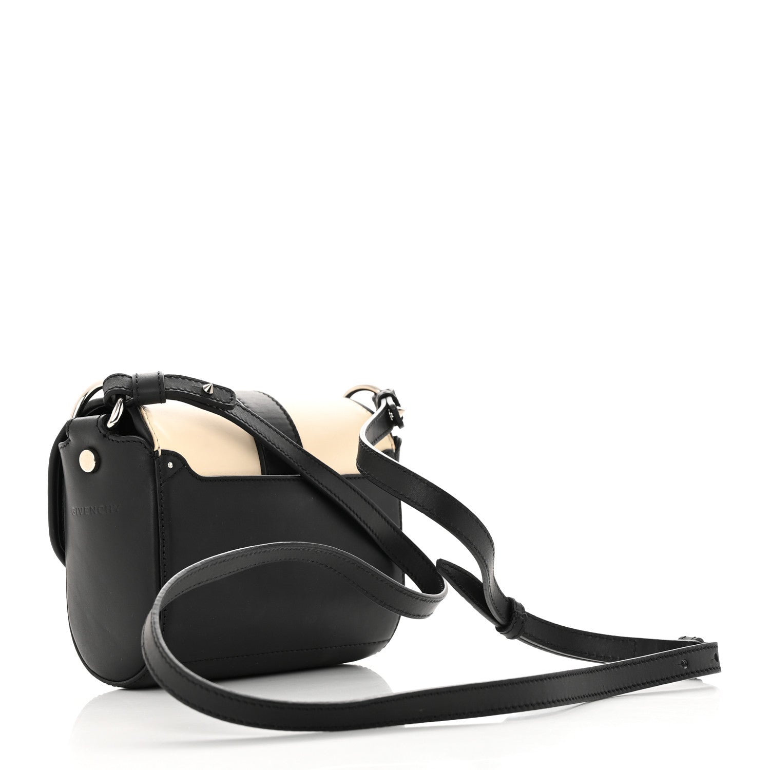 Givenchy Lambskin Obsedia Shoulder Bag Beige Black 3 of 15