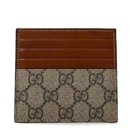Gucci GG Supreme Monogram Calfskin Large Card Holder Beige Ebony Cuir 1 of 5