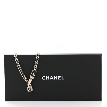 Chanel Metal Strass Pearl Lipstick Necklace Pink Gold 7 of 7