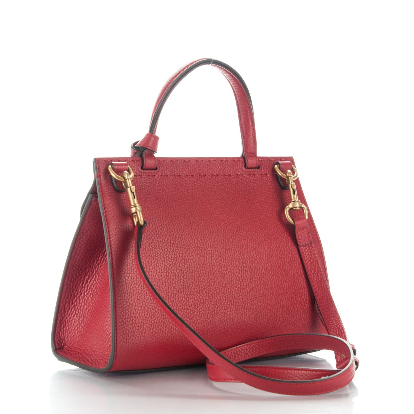 Calfskin Mini GG Marmont Top Handle Bag Vulcanic Red