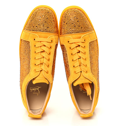 Christian Louboutin Calfskin Veau Velours Strass Mens Louis Junior Flat Sneakers 43.5 Topaz 2 of 9