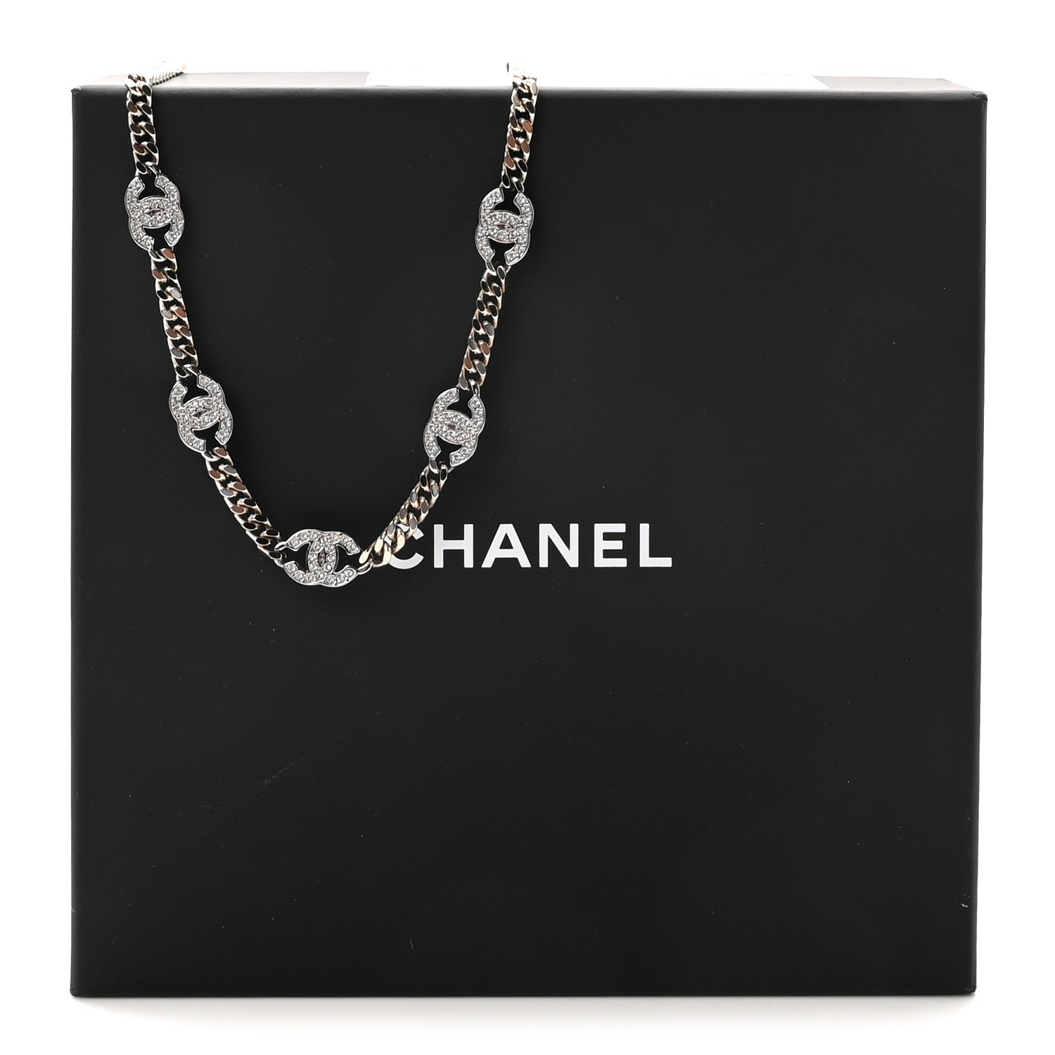 Chanel Crystal Chain CC Choker Gold Silver 7 of 7