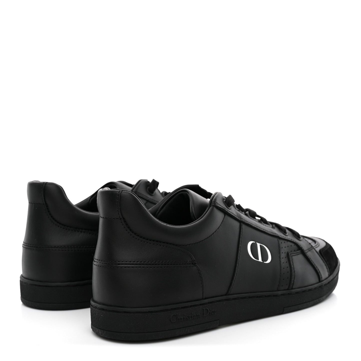Calfskin Suede Logo Sneakers 40 Black