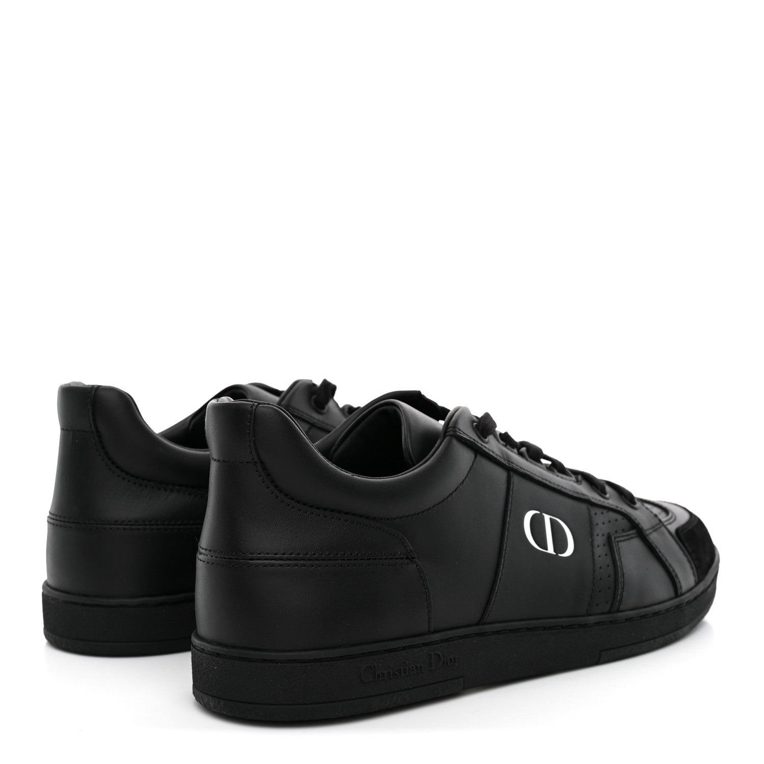 Christian Dior Calfskin Suede Logo Sneakers 40 Black 5 of 8