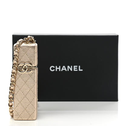 Chanel Metallic Lambskin Lipstick Case On Chain Gold 7 of 7