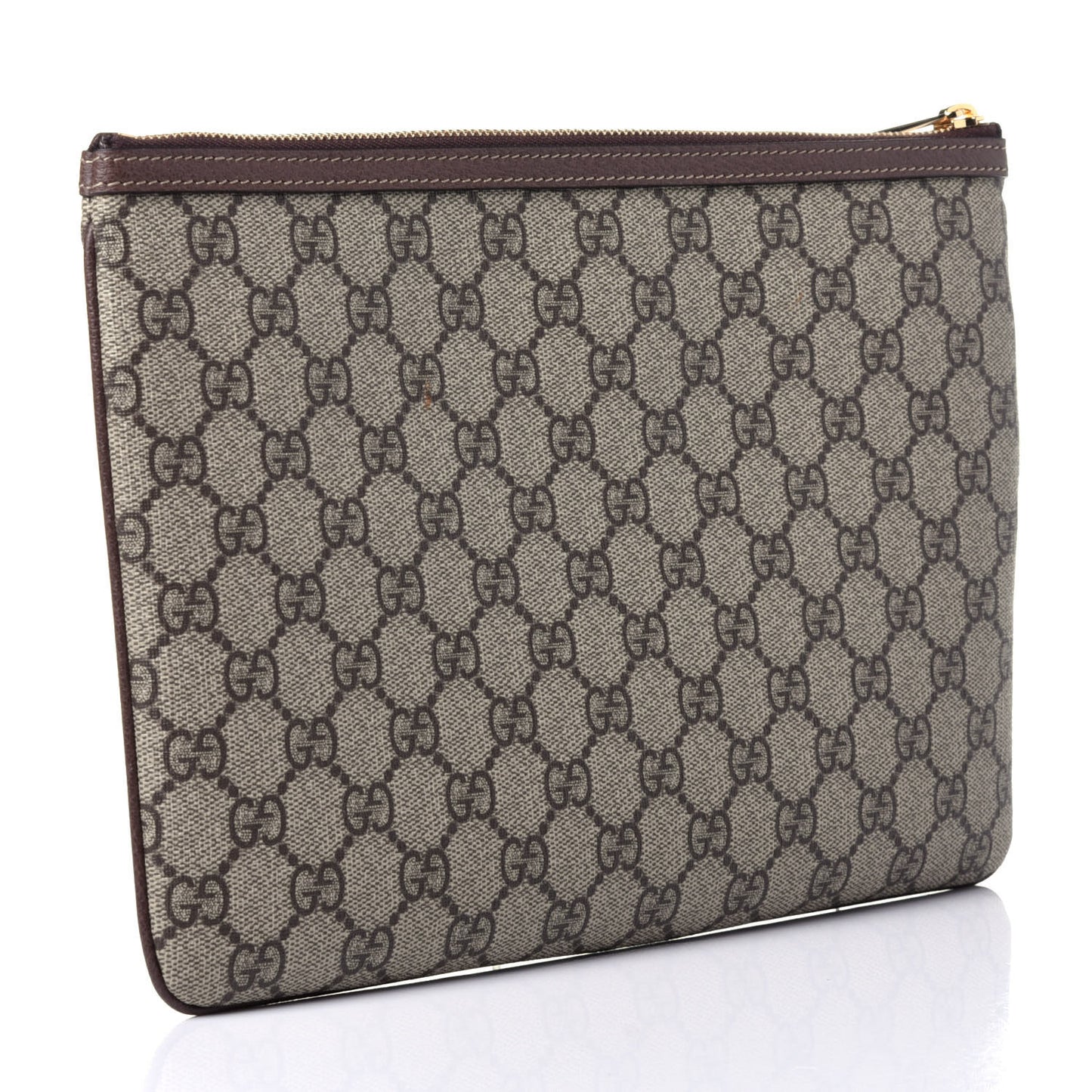 GG Supreme Monogram Large Ophidia Pouch Clutch Brown
