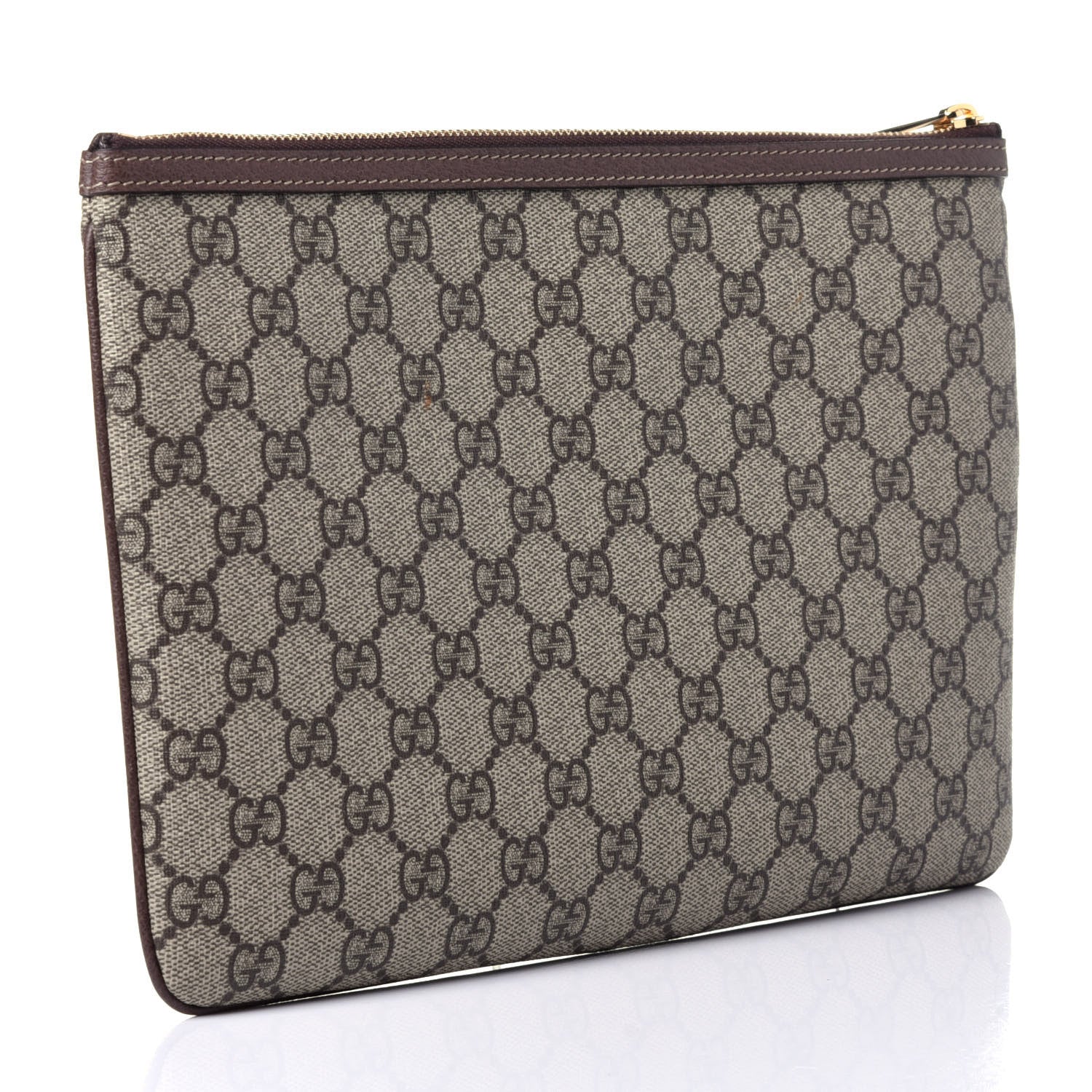 Gucci GG Supreme Monogram Large Ophidia Pouch Clutch Brown 3 of 11