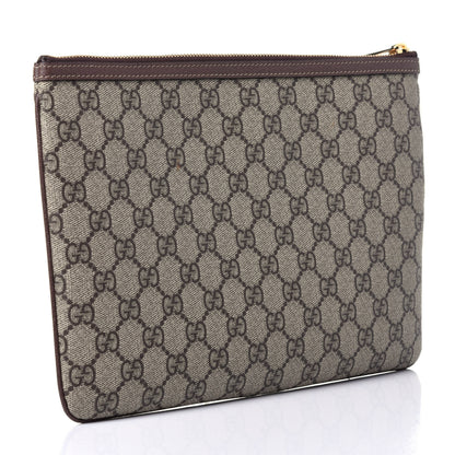 Gucci GG Supreme Monogram Large Ophidia Pouch Clutch Brown 3 of 11