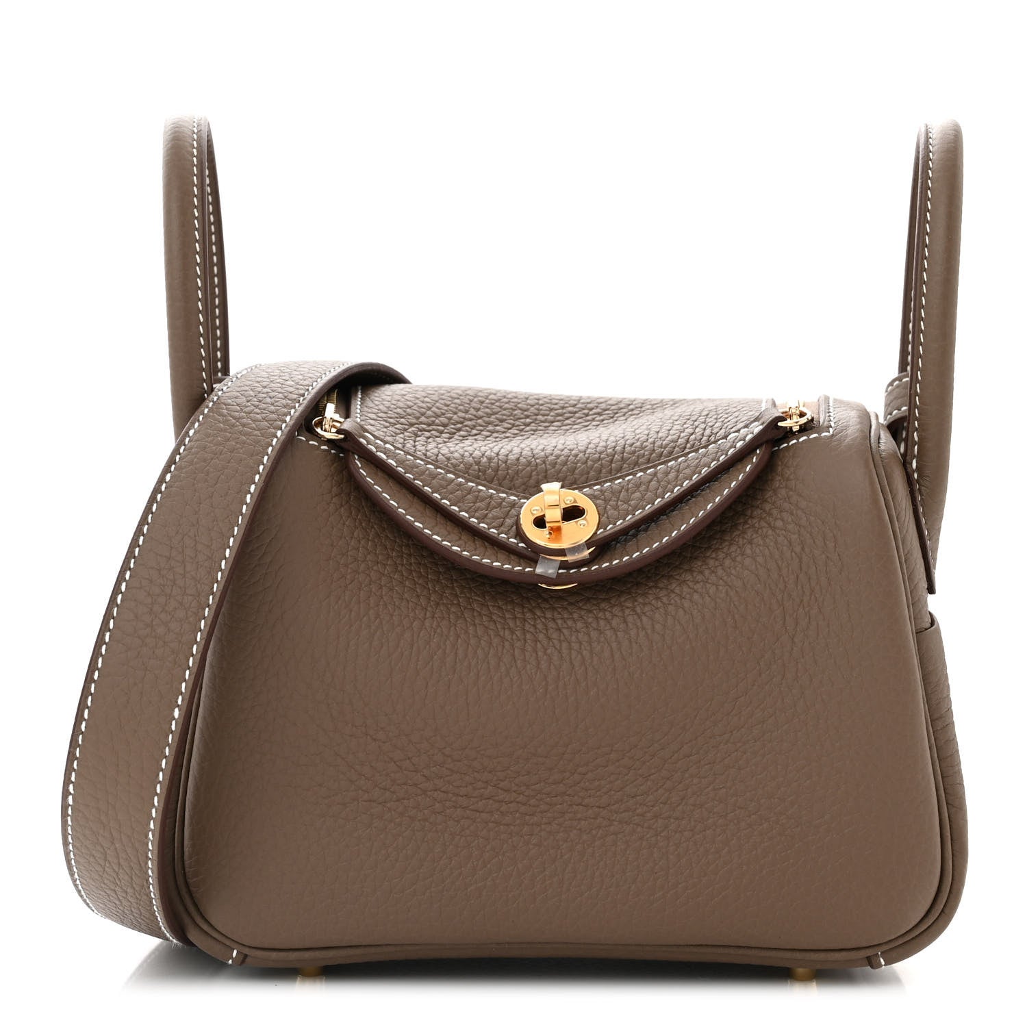 Hermes Taurillon Clemence Mini Lindy 20 Etoupe 1 of 11