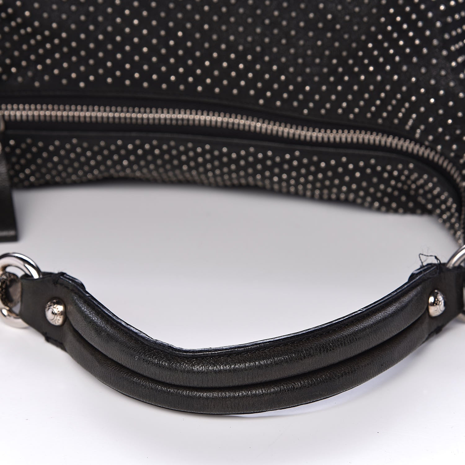 Jimmy Choo Lambskin Studded Solar Hobo Black 9 of 13