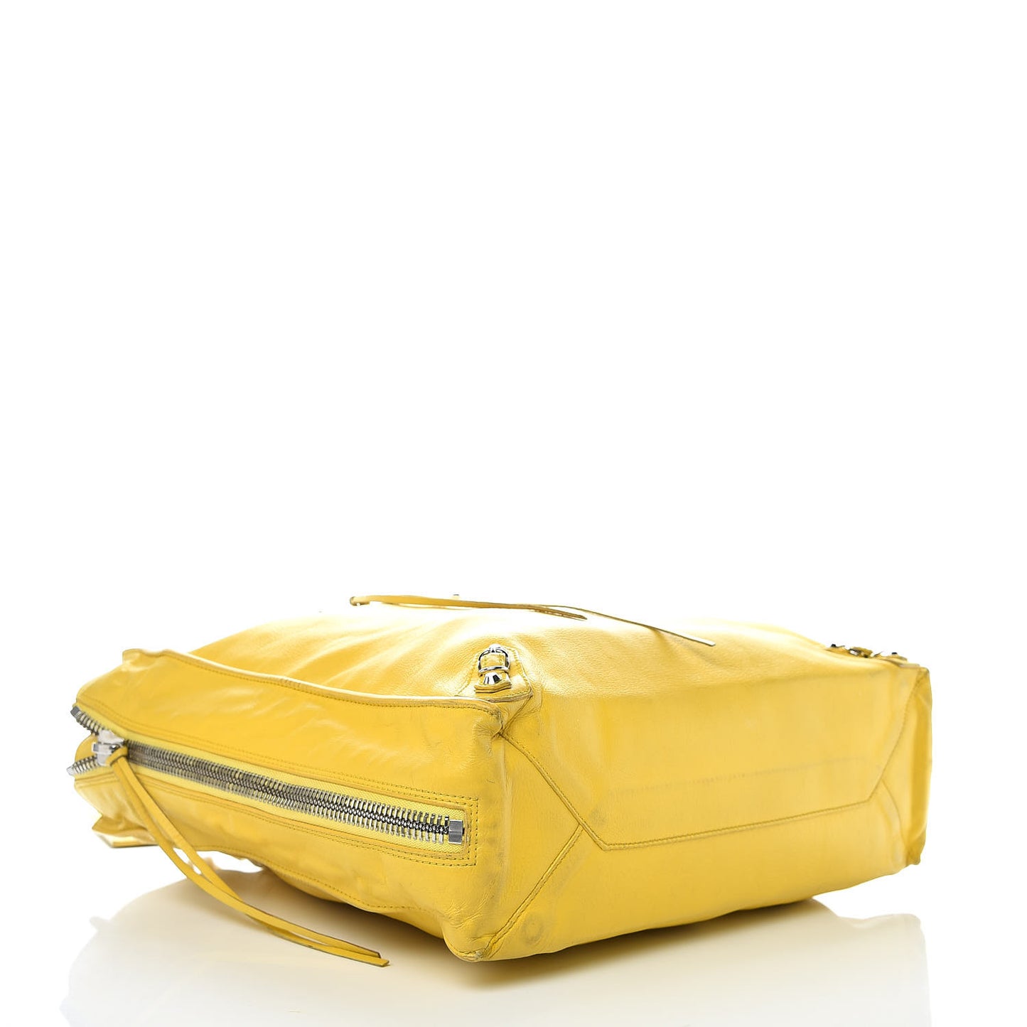 Supple Calfskin Papier Ledger Zip Around Tote Jaune Soleil