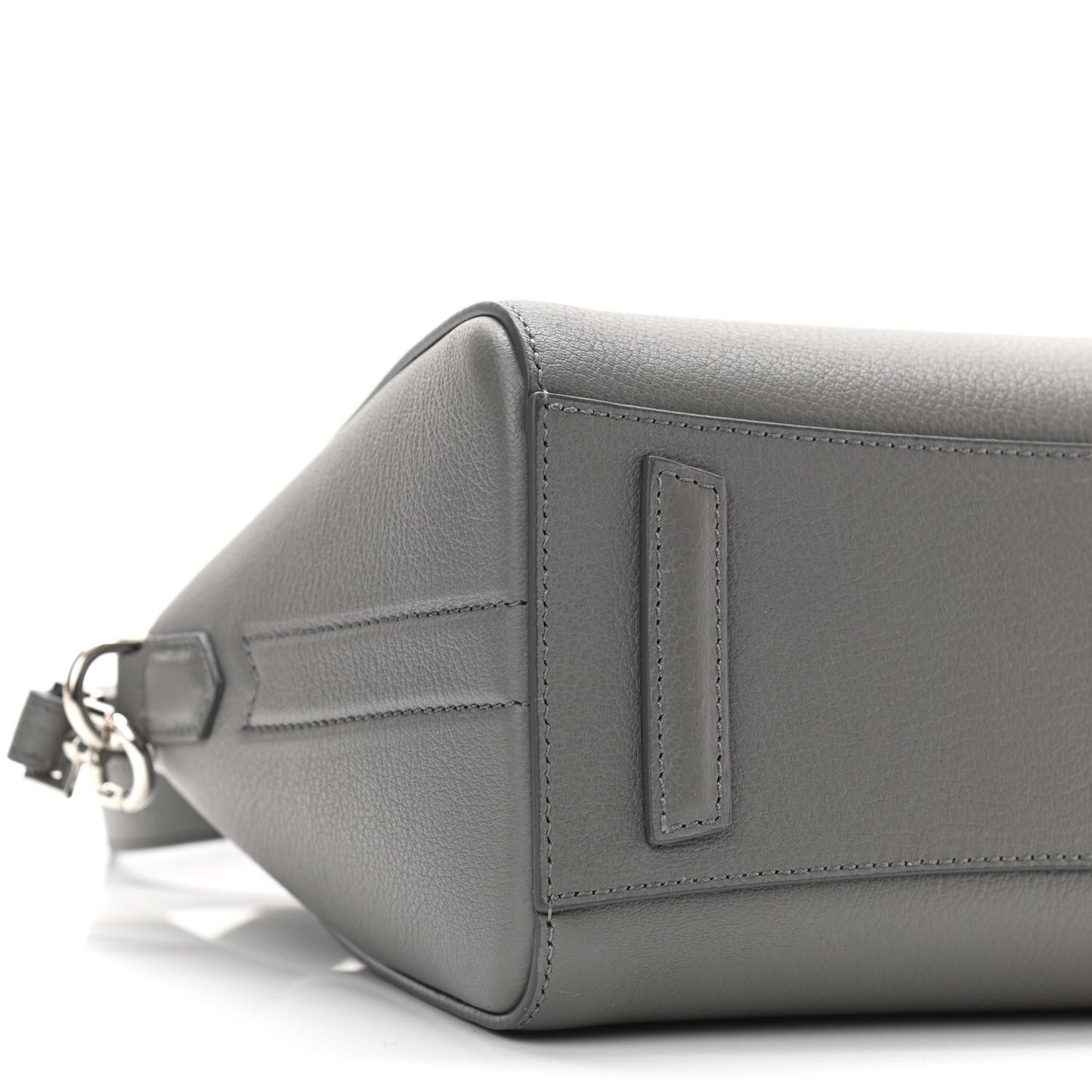 Sugar Goatskin Mini Antigona Pearl Grey