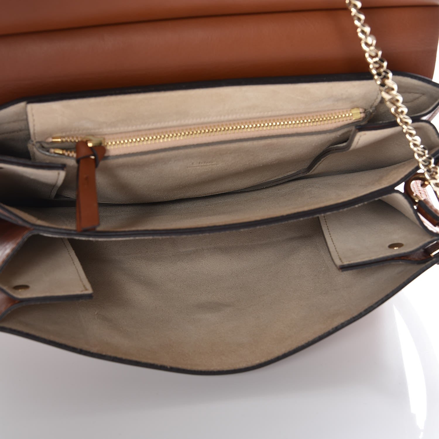 Chloe Suede Calfskin Medium Faye Shoulder Bag Tobacco 5 of 8