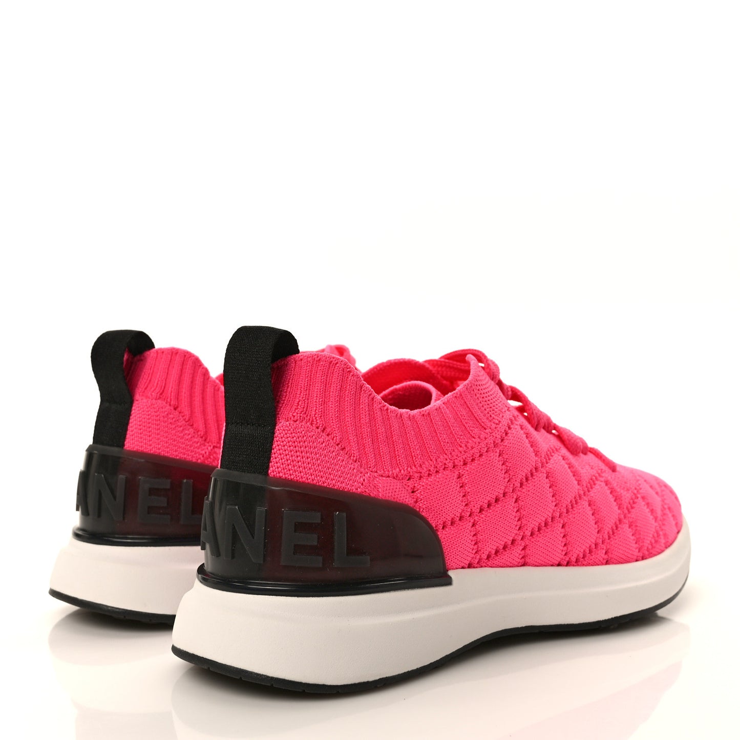 Mixed Fibers Quilted Womens CC Sneakers 36.5 Bright Pink