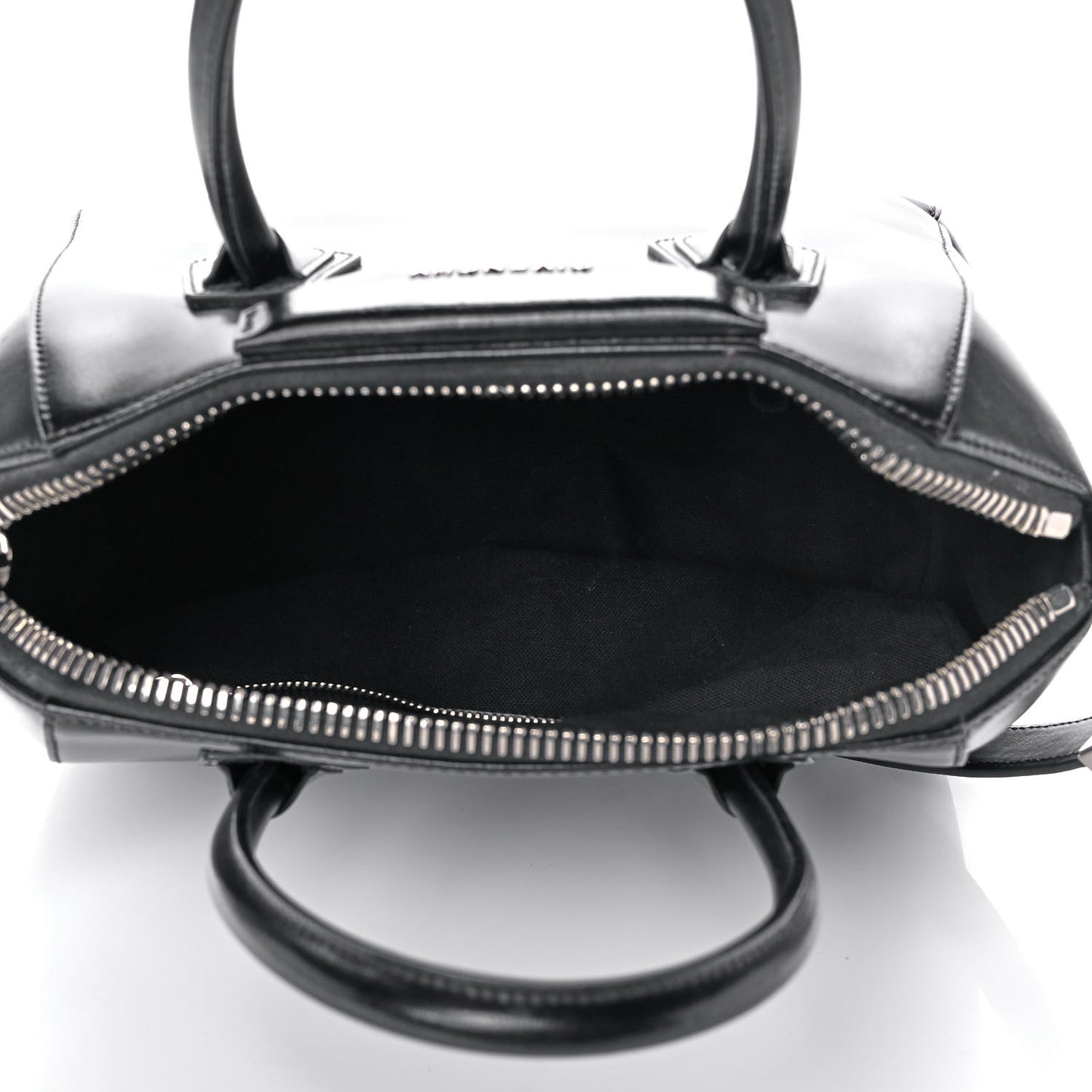 Shiny Lord Calfskin Small Antigona Black