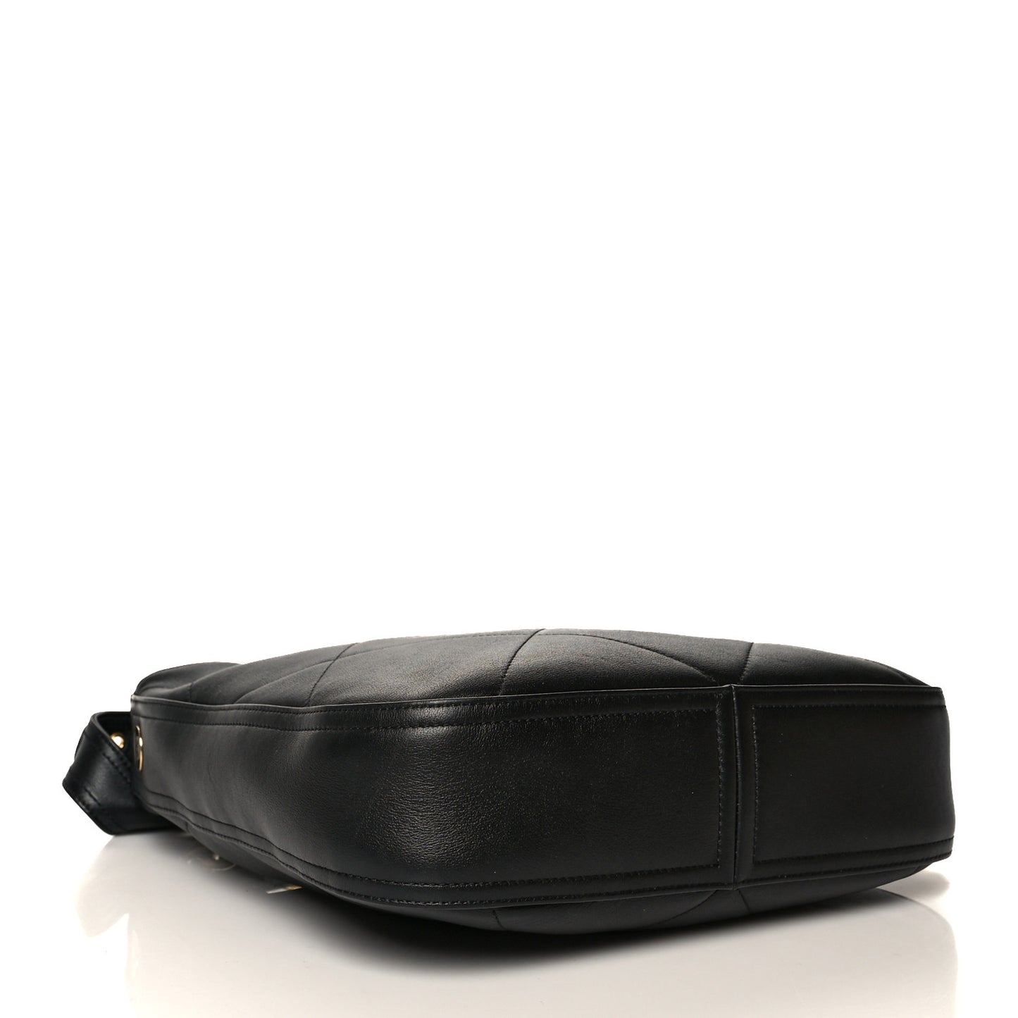 Lambskin Quilted Large CC Chain Hobo Black