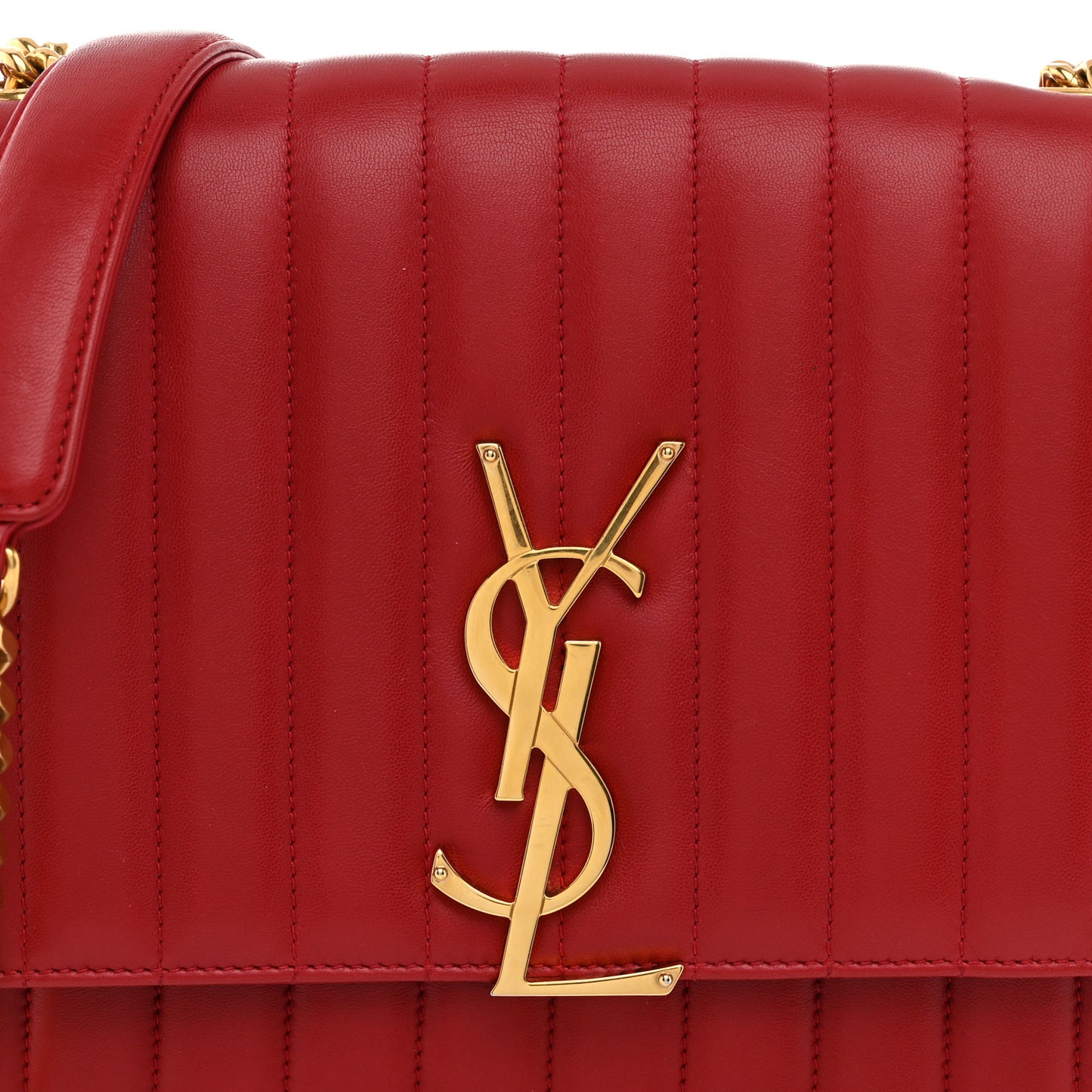 Lambskin Matelasse Monogram Large Vicky Chain Bag Rouge Eros