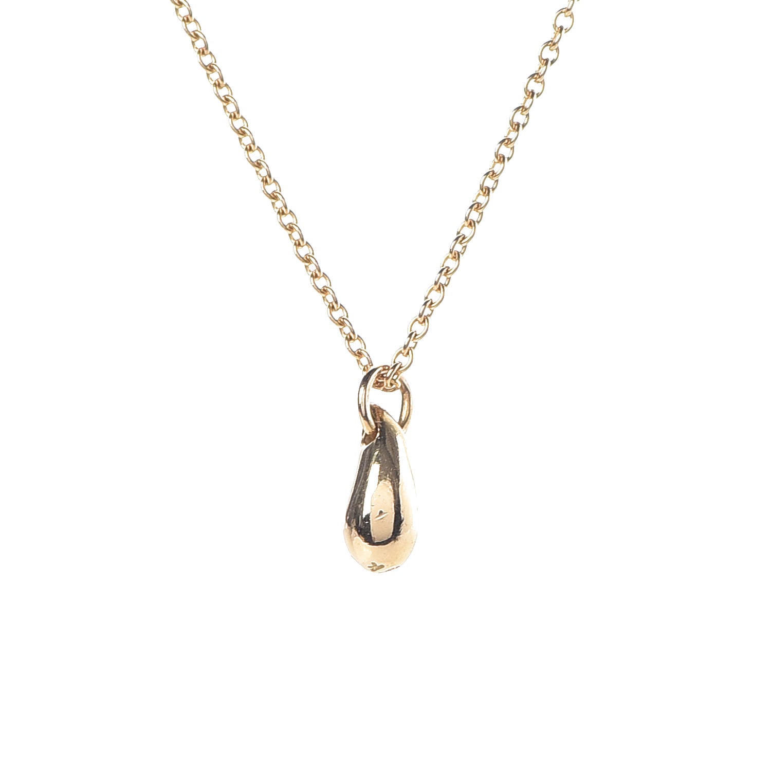 Tiffany 18K Yellow Gold 8mm Elsa Peretti Teardrop Pendant Necklace 4 of 7