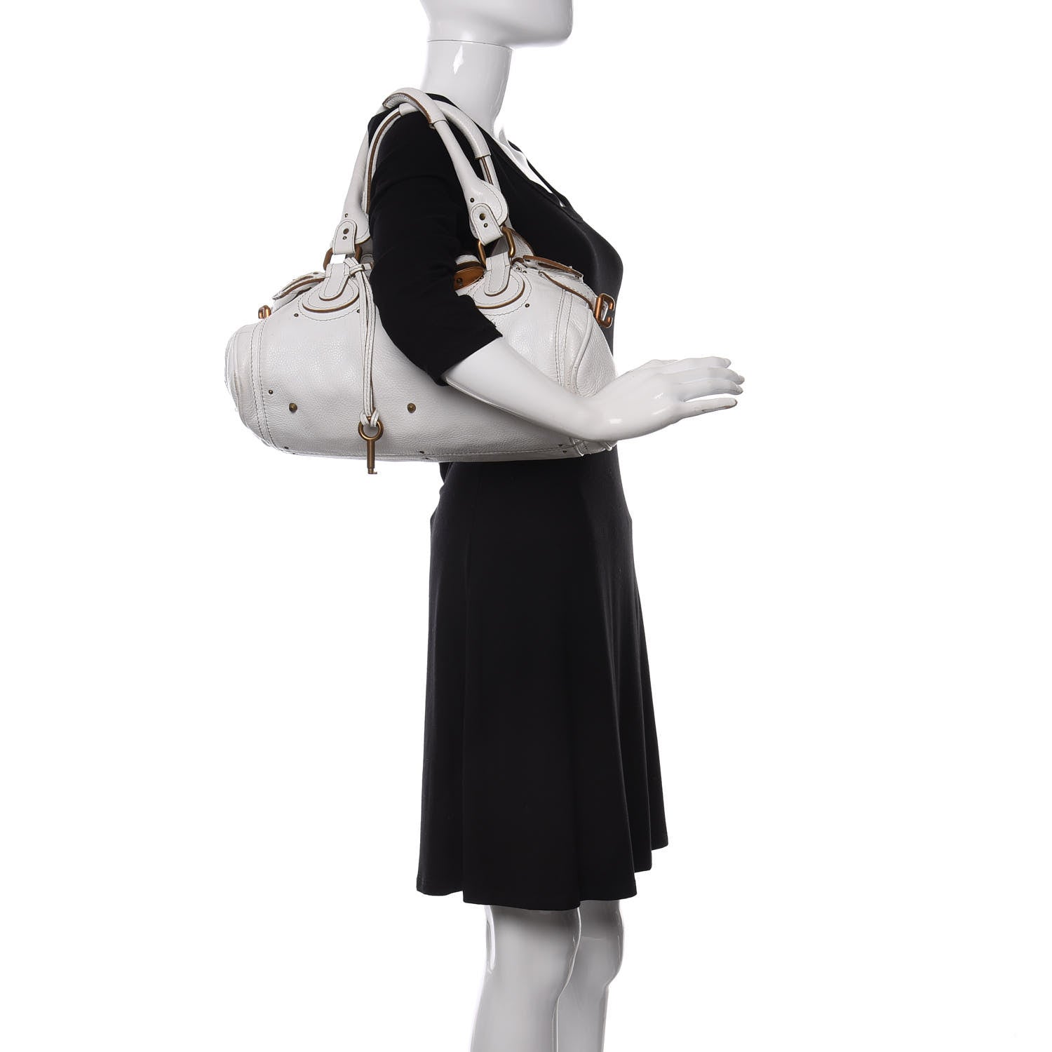 Chloe Calfskin Medium Paddington Satchel White 2 of 14