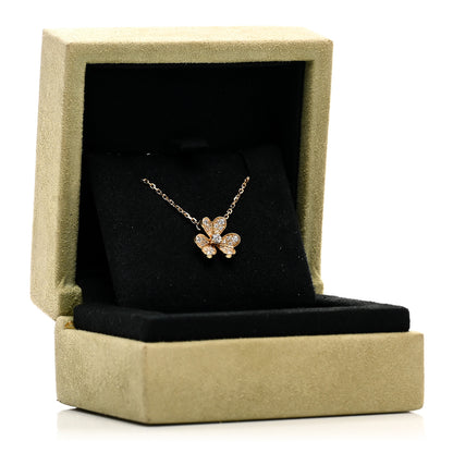 Van Cleef & Arpels 18K Yellow Gold Diamond Mini Frivole Pendant Pave Necklace 5 of 5