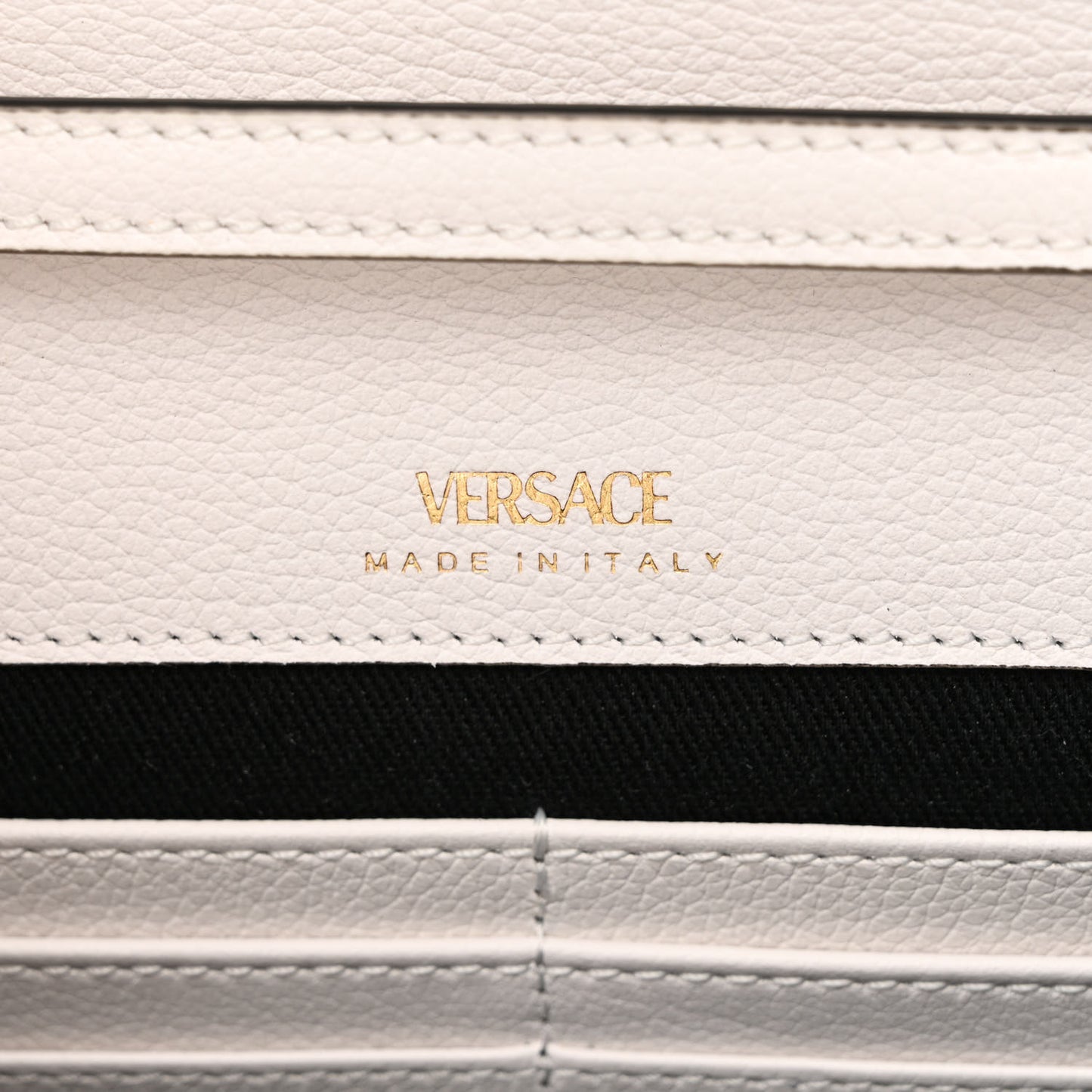 Grained Calfskin La Medusa Crossbody Bag White