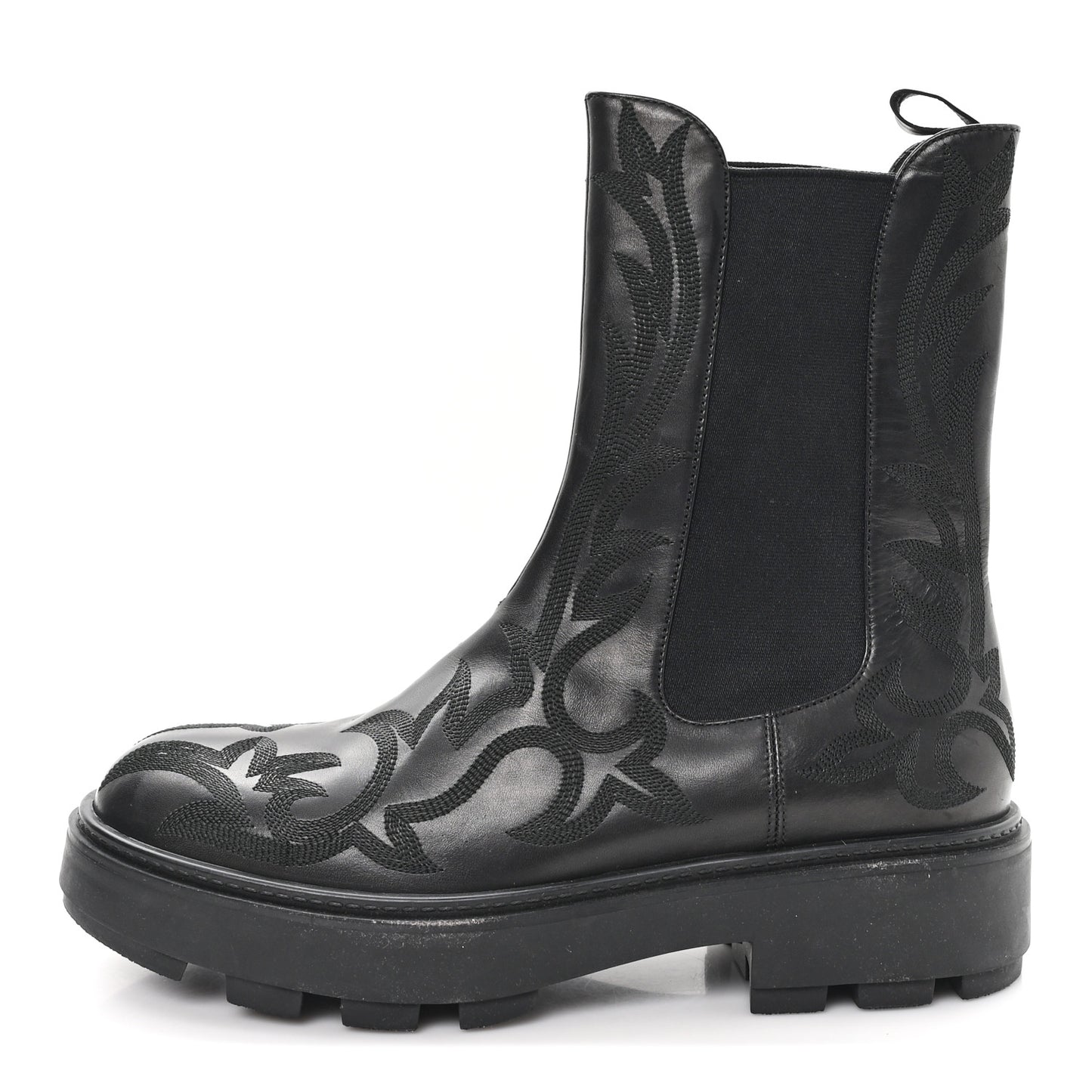 Calfskin Flame Chelsea Boots 41  Black