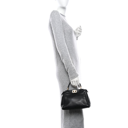 Fendi Nappa Mini Peekaboo Iconic Satchel Black 2 of 14