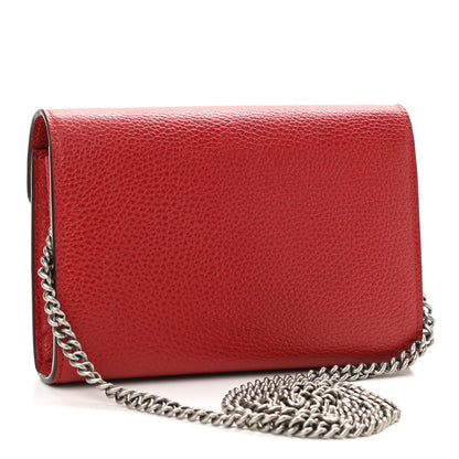 Gucci Calfskin Mini Dionysus Chain Wallet Hibiscus Red 3 of 11