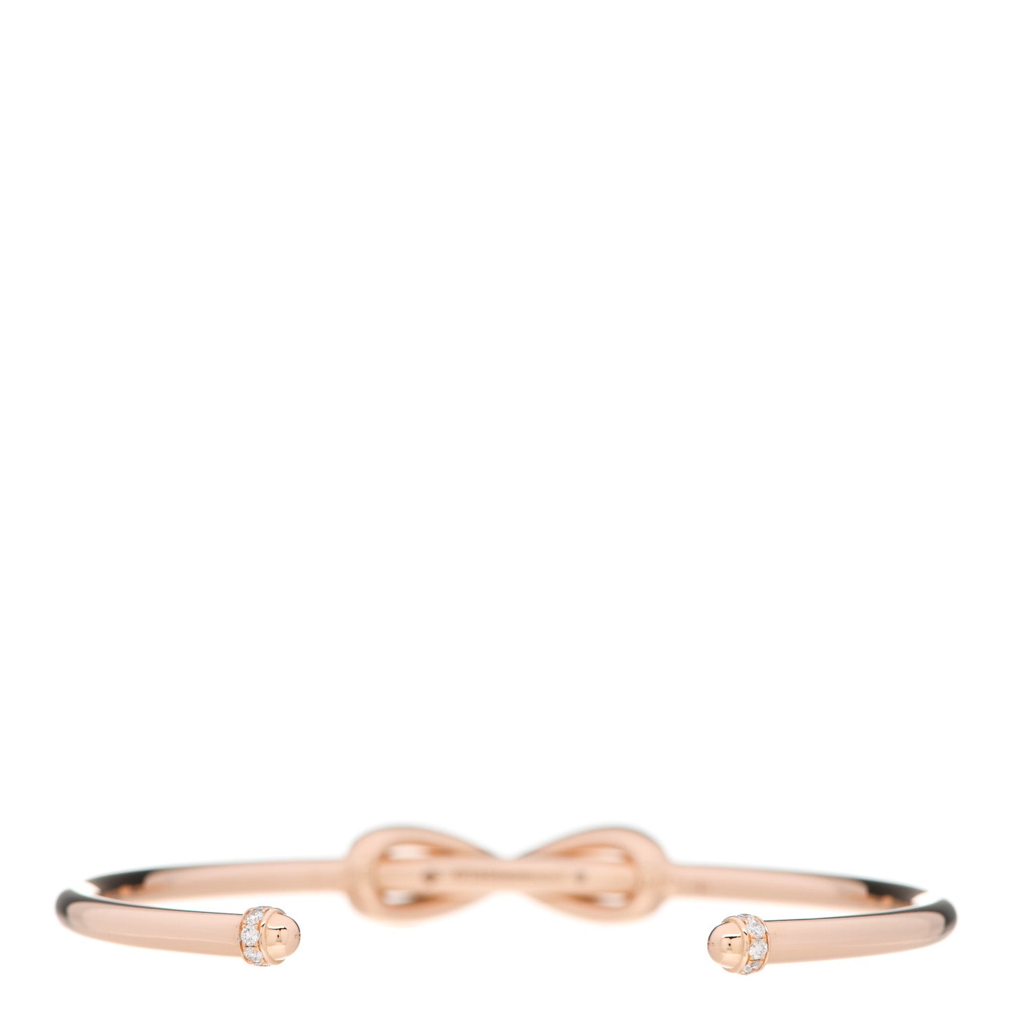 Tiffany 18K Rose Gold Diamond Infinity Cuff Bracelet 2 of 4