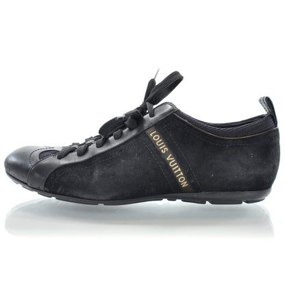 Louis Vuitton Suede Leather Sneakers 39 Black 2 of 9