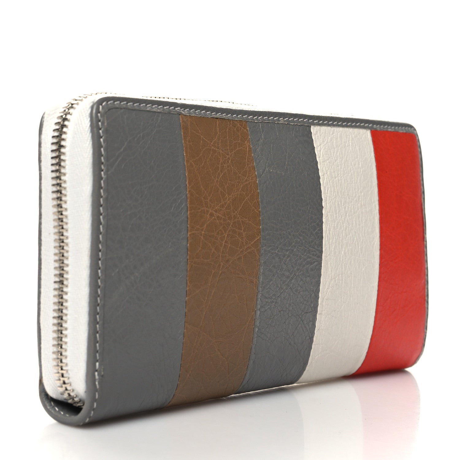 Balenciaga Veau Arena Multicolore Bazar Continental Zip Around Wallet Beige Orange Taupe 3 of 8