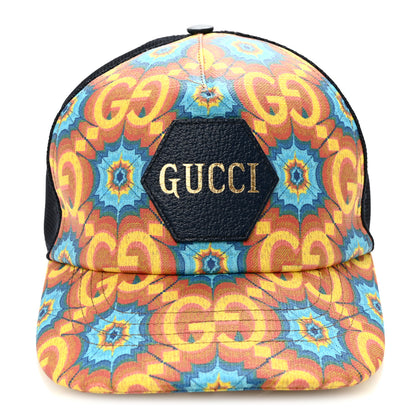Gucci GG Supreme Monogram Kaleidoscope Baseball Hat L Blue Orange Multicolor Blue Agata 4 of 9