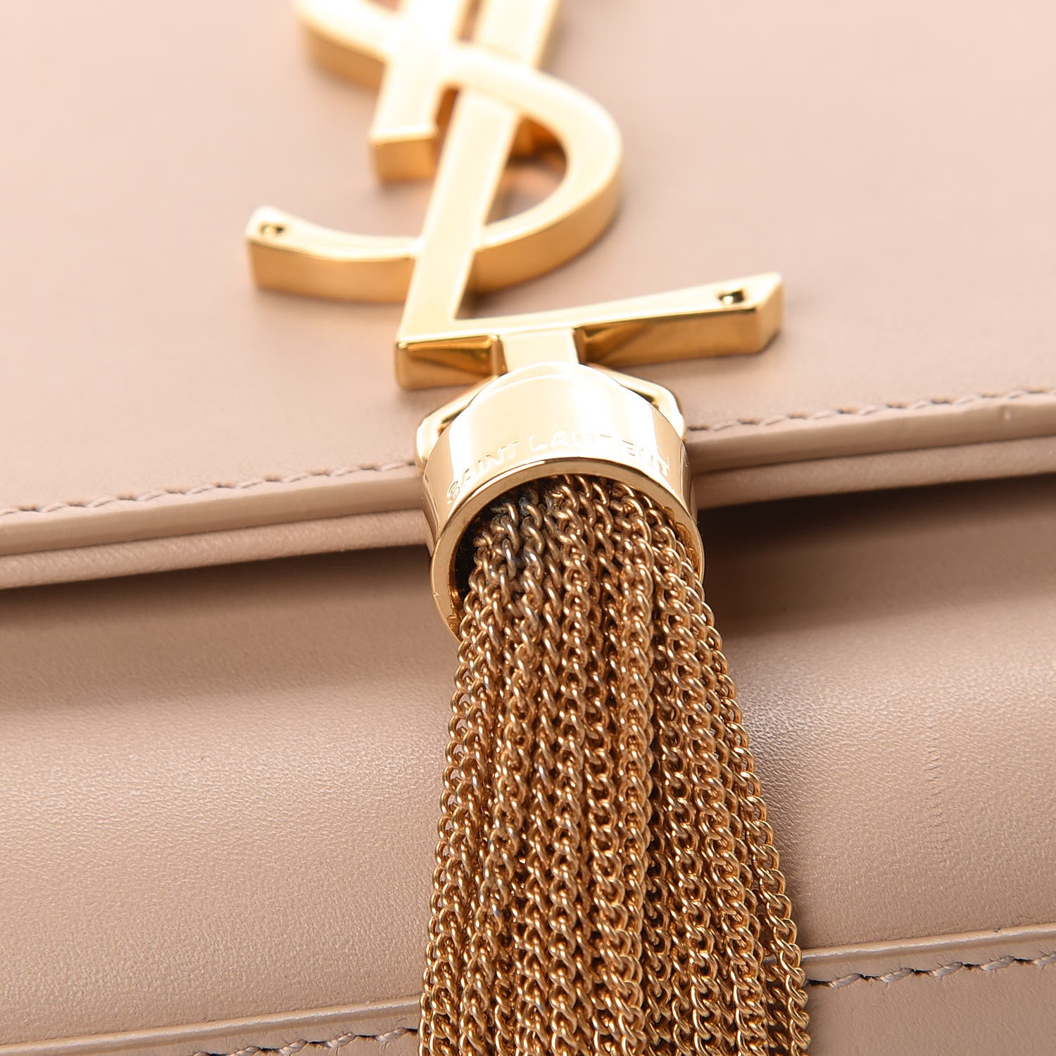 Saint Laurent Smooth Calfskin Medium Classic Monogram Kate Tassel Satchel Dark Beige 14 of 15