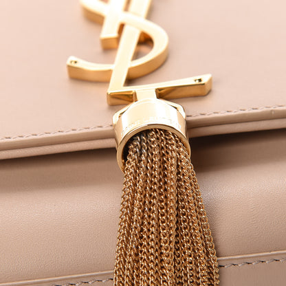 Saint Laurent Smooth Calfskin Medium Classic Monogram Kate Tassel Satchel Dark Beige 14 of 15