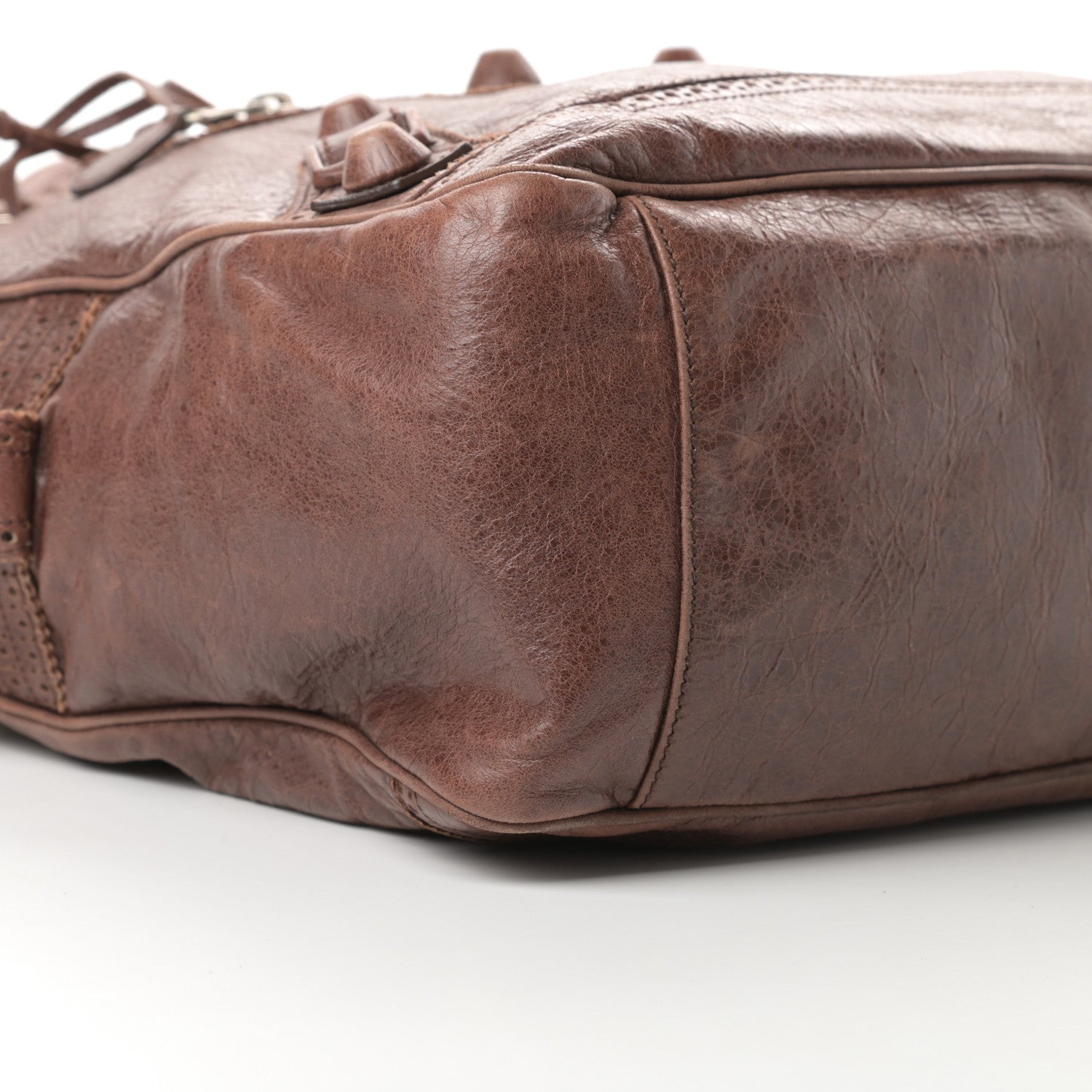 Balenciaga Agneau Giant Brogues Hardware Office Tote Chocolate Brown 8 of 14