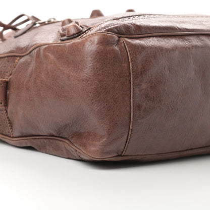 Balenciaga Agneau Giant Brogues Hardware Office Tote Chocolate Brown 8 of 14