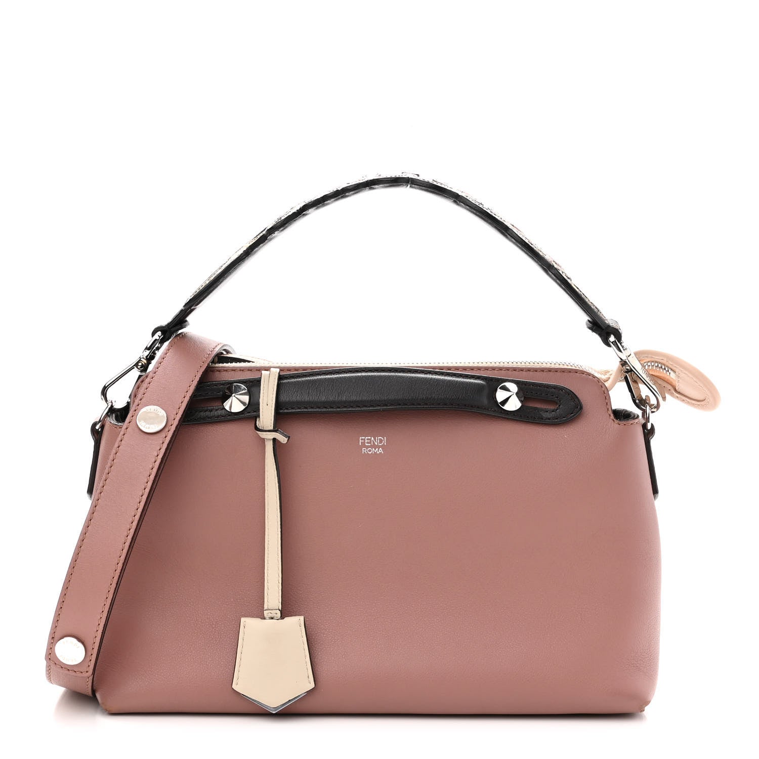 Fendi Vitello Dolce 4 Color Medium By The Way Boston Bag English Rose Latte Multicolor 1 of 12