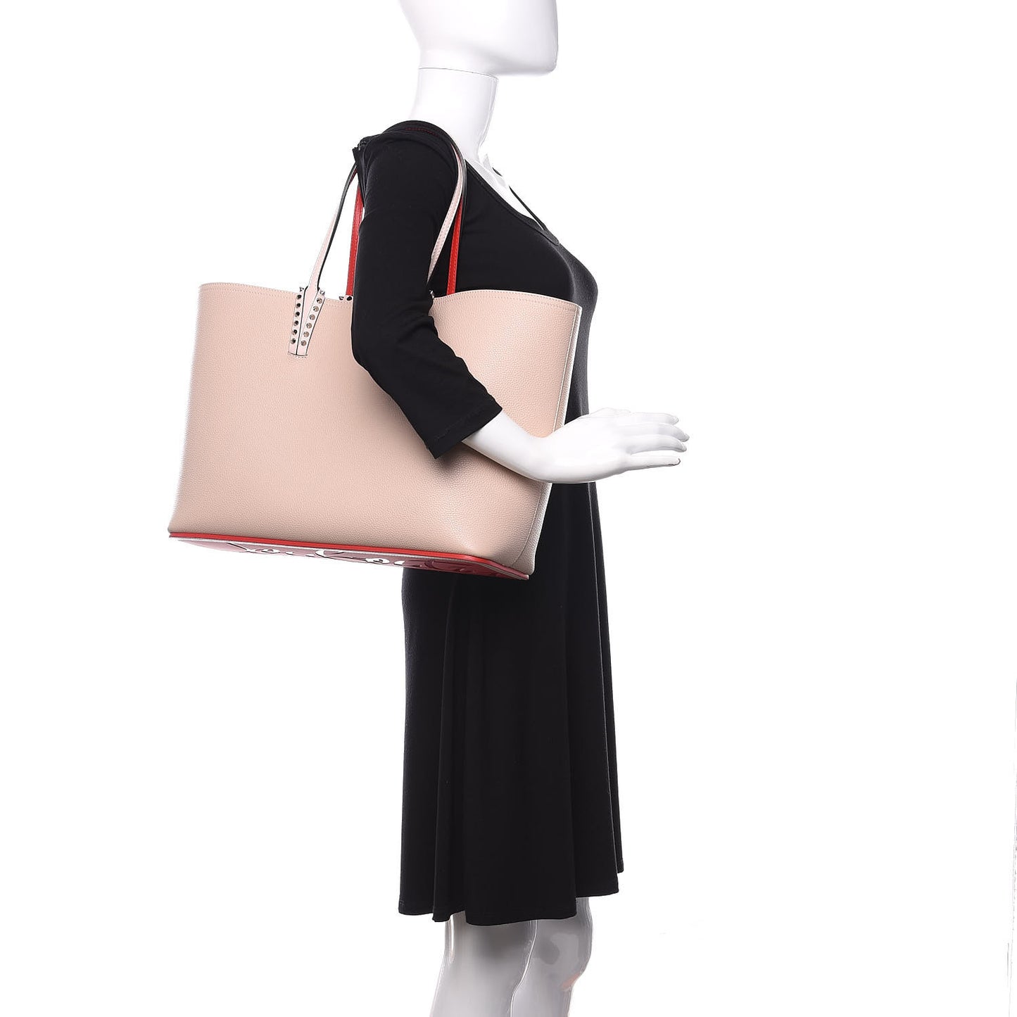 Calfskin Spikes East West Cabata Tote Ballerina