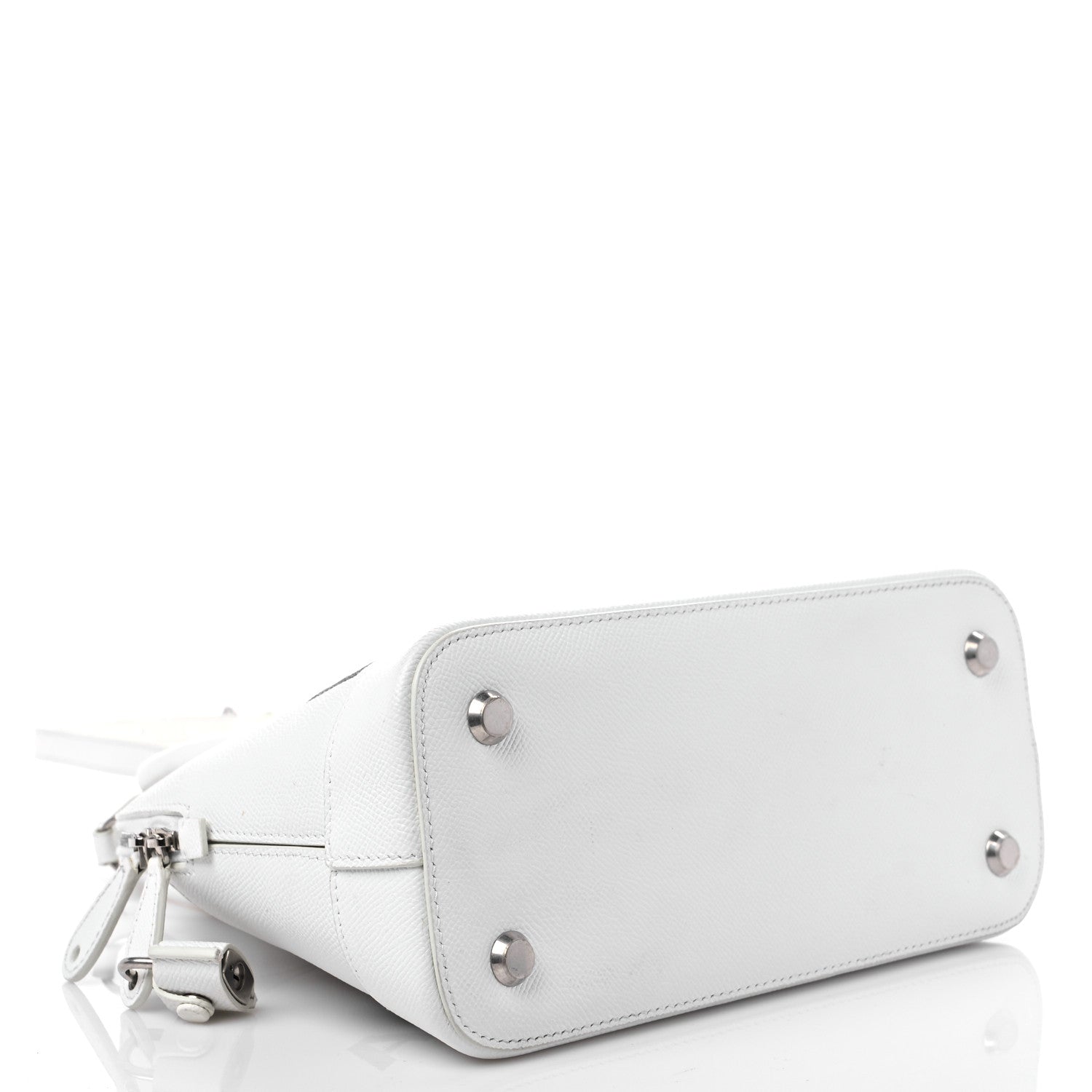 Balenciaga Signature Grained Calfskin Logo S Ville Top Handle Bag White Black 4 of 17