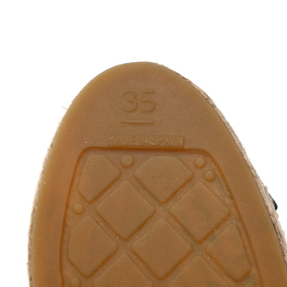 Chanel Lambskin Grosgrain Quilted CC Chain Espadrilles 35 Black 10 of 11
