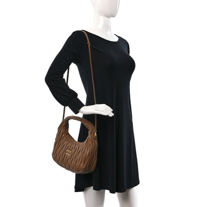 Miu Miu Nappa Matelasse Regular Wander Hobo Caramel 2 of 10