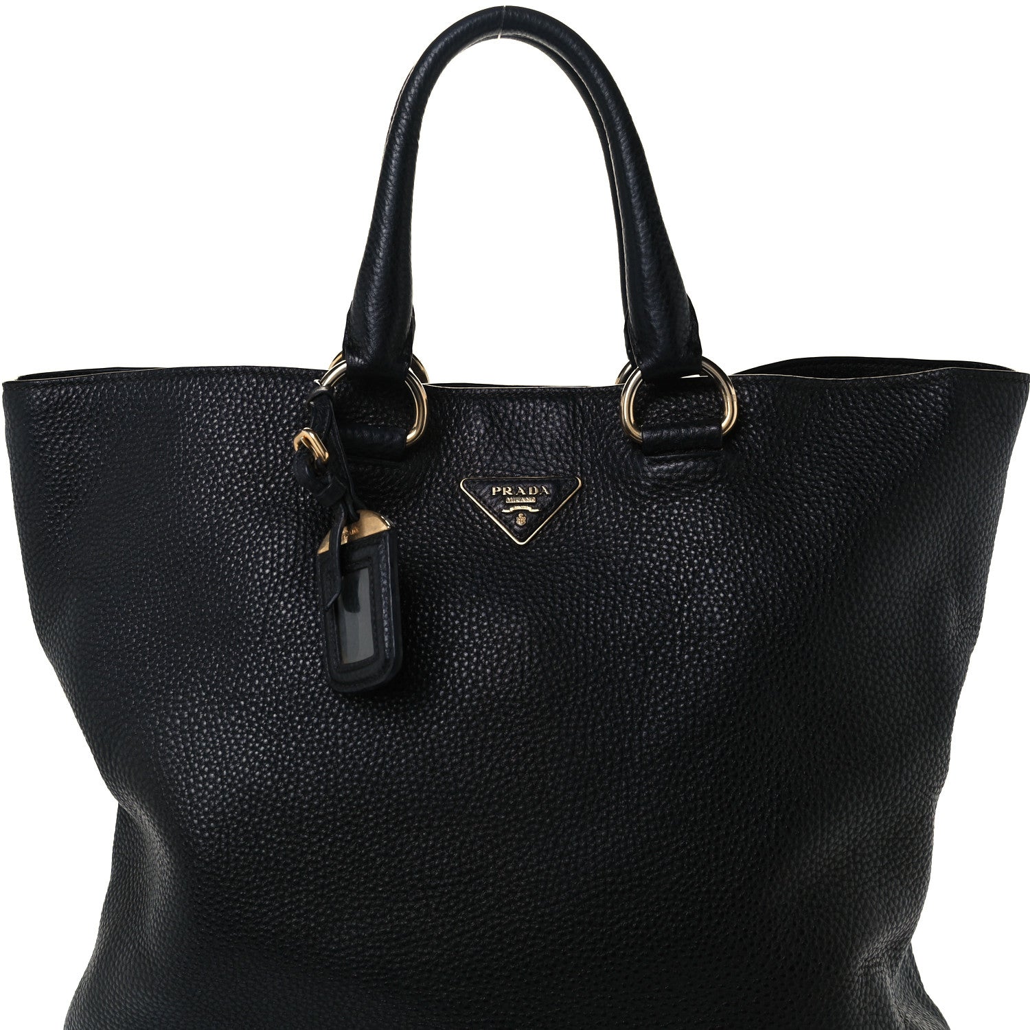 Prada Vitello Daino Tote Black 9 of 11