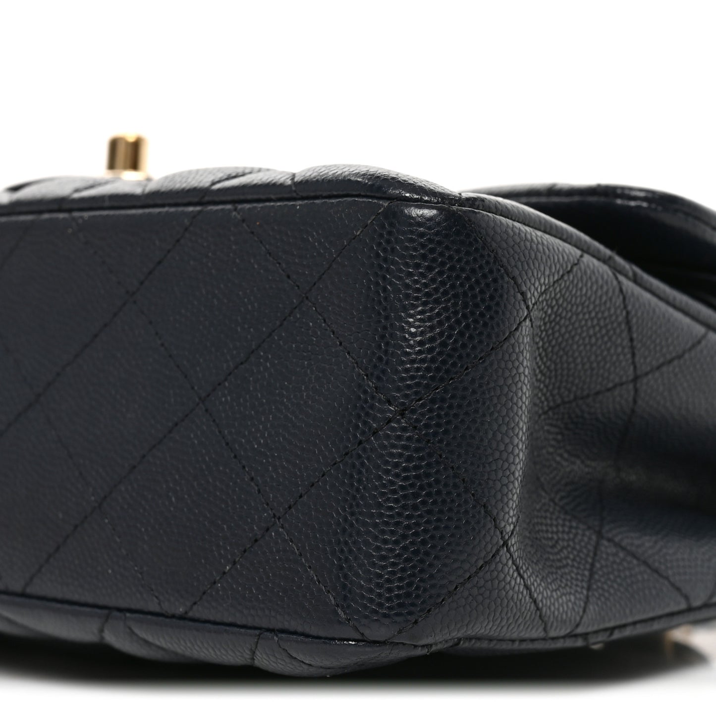 Caviar Quilted Small Double Flap Dark Navy