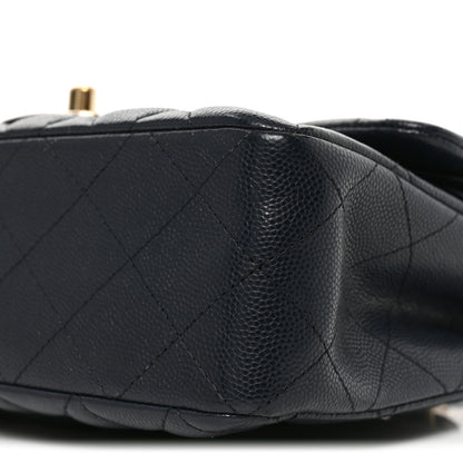 Chanel Caviar Quilted Small Double Flap Dark Navy 10 of 10